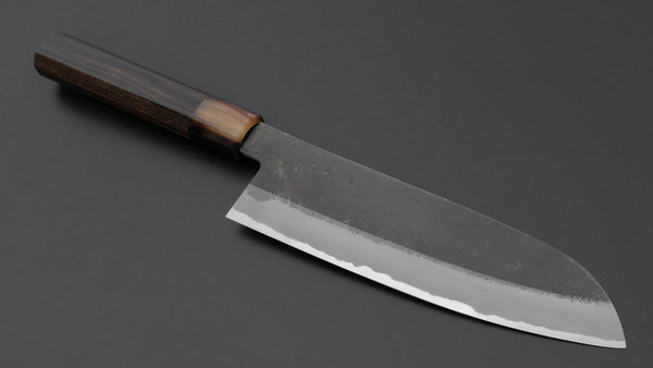 Hitohira Hinode Nashiji White #2 Stainless Clad Santoku 180mm Ebony Handle