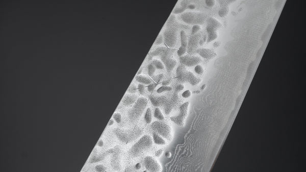 Hitohira Futana Stainless Tsuchime Damascus Sujihiki 270mm Cherry Wood Handle