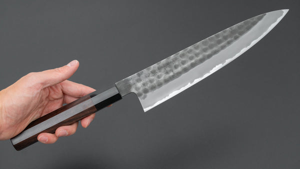 Hitohira Hinode Tsuchime White #2 Stainless Clad Gyuto 240mm Taihei Wood Handle
