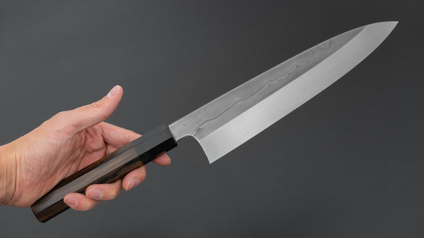 Hitohira Togashi White #1 Sanbonsugi Mizu Honyaki Gyuto 240mm Ziricote Handle (#122/ Saya)