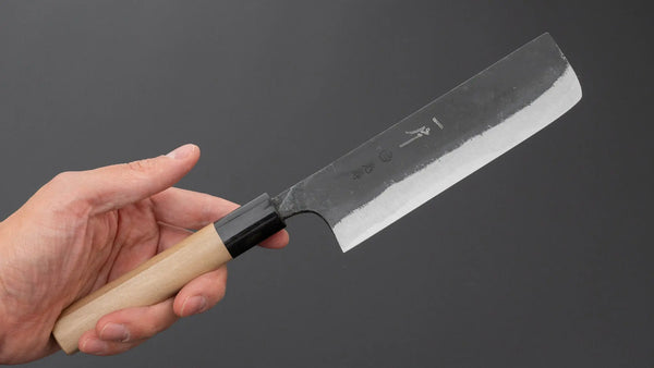 Hitohira Onihiro Blue #1 Nakiri 135mm Ho Wood Handle (D-Shape) Product vendor