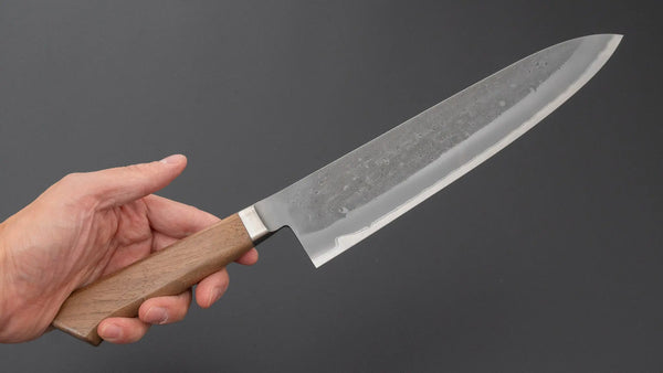 Hitohira TD Blue #2 Stainless Clad Nashiji Yo Gyuto 240mm Walnut Handle Product vendor