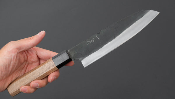 Hitohira Hizen Kurouchi Blue #1 Santoku 165mm Walnut Handle