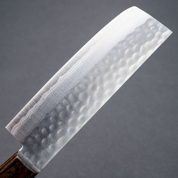 Hitohira NM V10 Tsuchime Damascus Nakiri 130mm Brown Pakka Handle (No Bolster) Product vendor