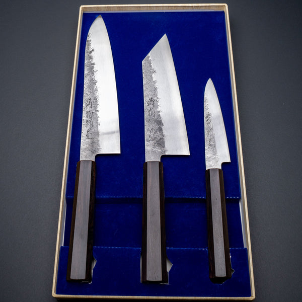 Hitohira Imojiya TH Silver #3 Nashiji Knife Set (Petty 120mm, Bunka 180mm & Gyuto 210mm) Product vendor