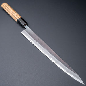 Hitohira TD Blue #2 Stainless Clad Kurouchi Sujihiki 270mm Zebrawood Handle Product vendor