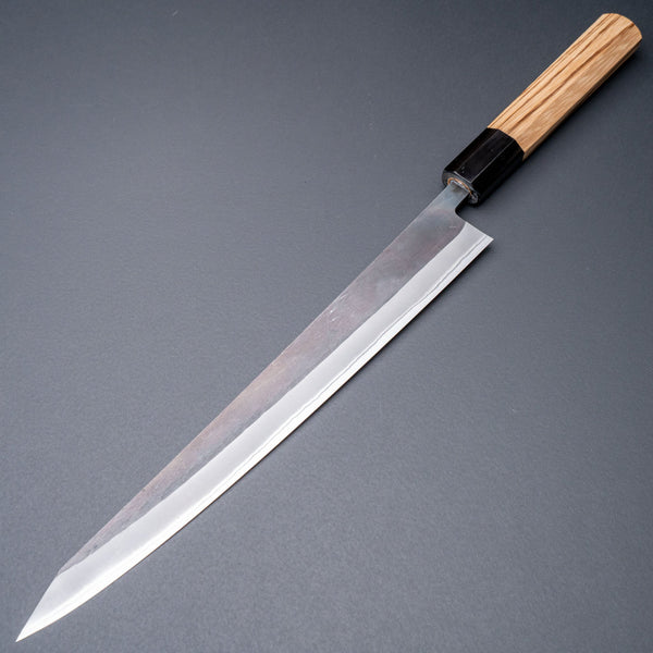 Hitohira TD Blue #2 Stainless Clad Kurouchi Sujihiki 270mm Zebrawood Handle Product vendor