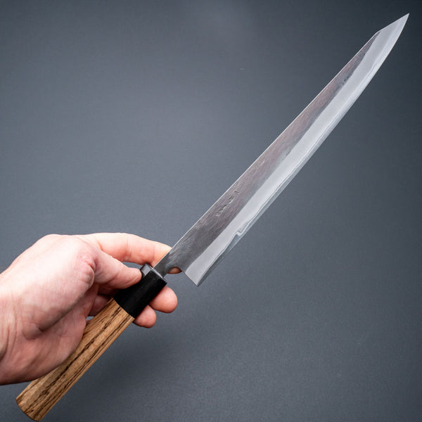 Hitohira TD Blue #2 Stainless Clad Kurouchi Sujihiki 270mm Zebrawood Handle Product vendor