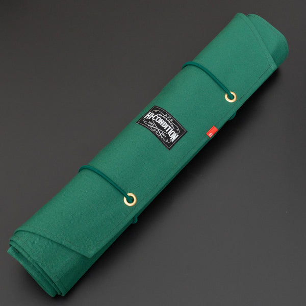 HI-CONDITION Hanpu Canvas 9 Pockets Knife Roll Deep Mid Green - Tetogi