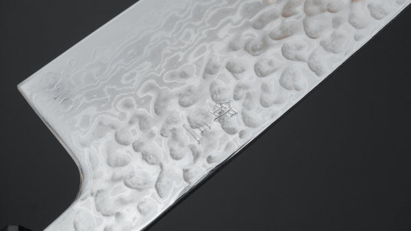 Hitohira Futana S3 Tsuchime Damascus Santoku 170mm Walnut Handle - Tetogi