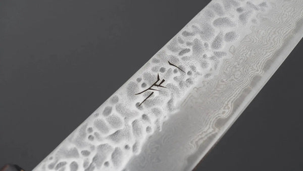 Hitohira Futana Stainless Tsuchime Damascus Petty 150mm Keyaki Zelkova Handle - Tetogi