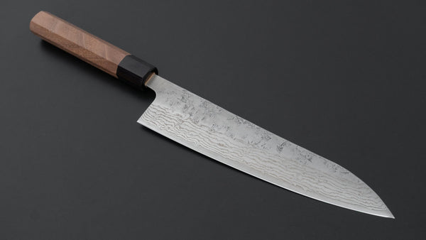 Hitohira Futana Swedish Stainless Nashiji Damascus Gyuto 210mm Walnut Handle - Tetogi