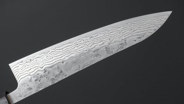 Hitohira Futana Swedish Stainless Nashiji Damascus Gyuto 210mm Walnut Handle - Tetogi