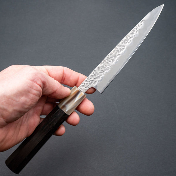 Hitohira Futana White 1 Migaki Tsuchime Petty 135mm Ebony Handle - Tetogi