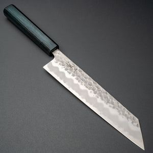 Hitohira Futana White 2 Migaki Tsuchime Kiritsuke Gyuto 210mm Oak Handle (Navy) - Tetogi