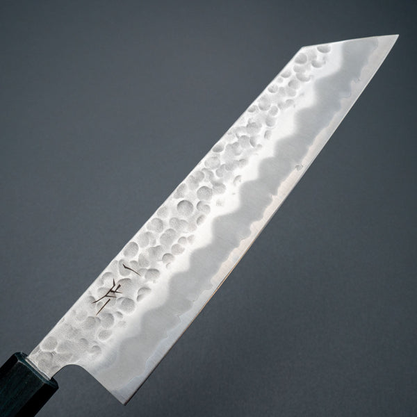 Hitohira Futana White 2 Migaki Tsuchime Kiritsuke Gyuto 210mm Oak Handle (Navy) - Tetogi