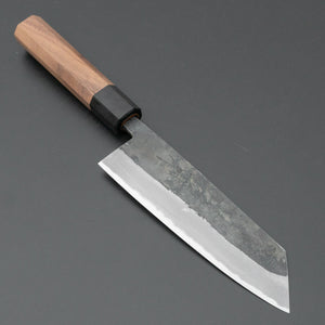 Hitohira Harima Forged Blue #2 Stainless Clad Kurouchi Bunka 165mm Walnut Handle - Tetogi