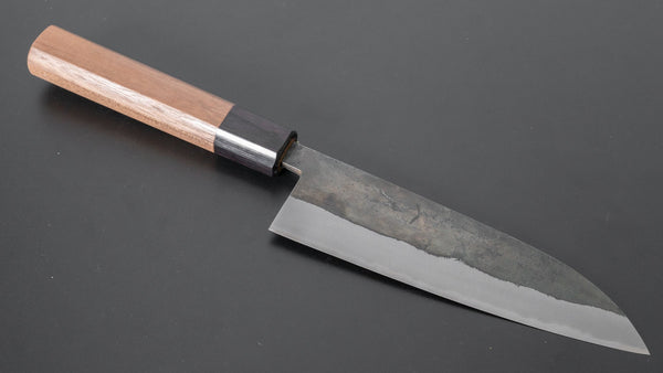 Hitohira Harima Forged Blue Super Stainless Clad Santoku Walnut Handle - Tetogi