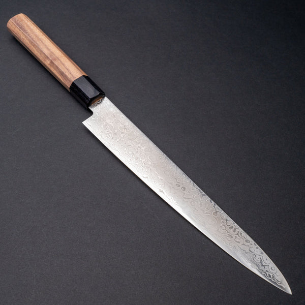 Hitohira HG Damascus Sujihiki 240mm Walnut Handle - Tetogi