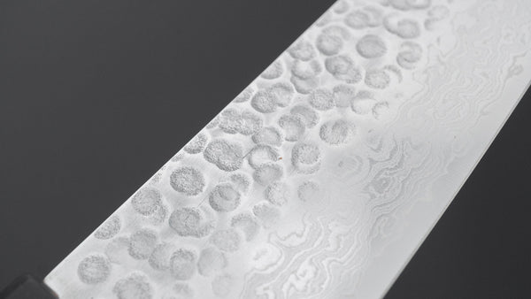 Hitohira HG Tsuchime Damascus Bunka Walnut Handle - Tetogi