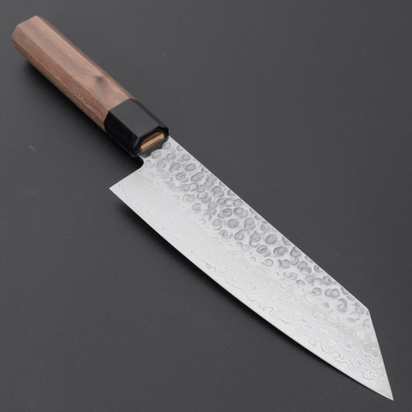 Hitohira HG Tsuchime Damascus Bunka Walnut Handle - Tetogi