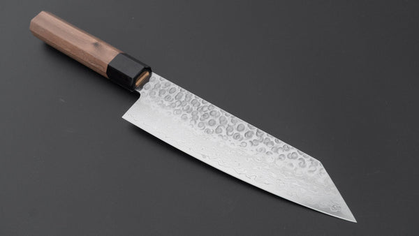 Hitohira HG Tsuchime Damascus Bunka Walnut Handle - Tetogi