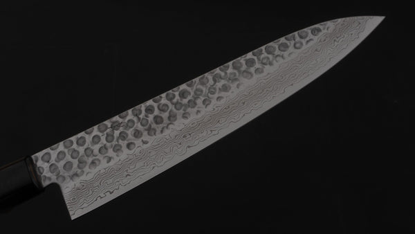 Hitohira HG Tsuchime Damascus Gyuto 210mm Cherry Wood Handle - Tetogi