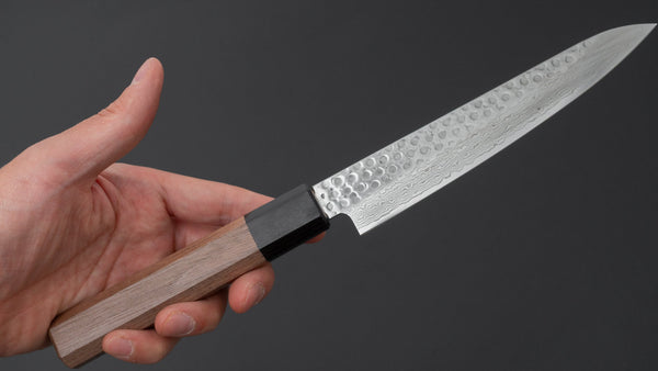 Hitohira HG Tsuchime Damascus Petty 150mm Walnut Handle - Tetogi