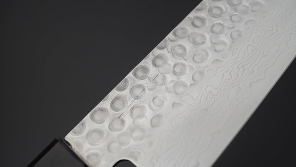 Hitohira HG Tsuchime Damascus Santoku Walnut Handle - Tetogi