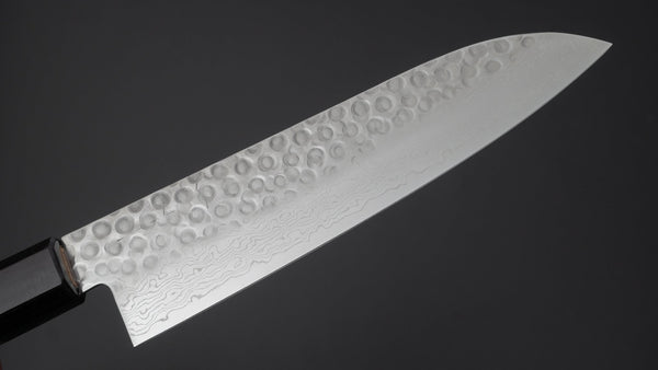 Hitohira HG Tsuchime Damascus Santoku Walnut Handle - Tetogi