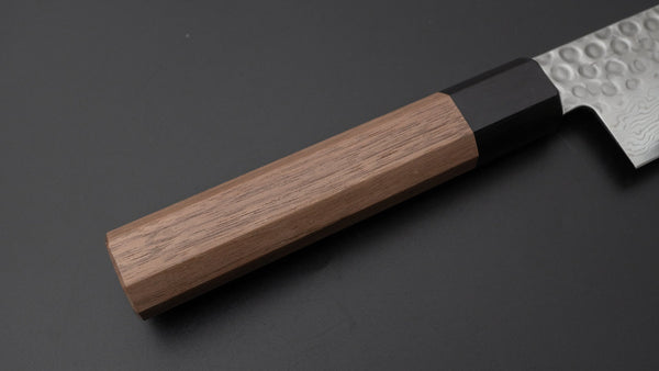 Hitohira HG Tsuchime Damascus Santoku Walnut Handle - Tetogi