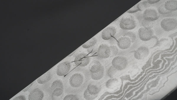 Hitohira HG Tsuchime Damascus Sujihiki 240mm Imitation Mahogany Handle - Tetogi