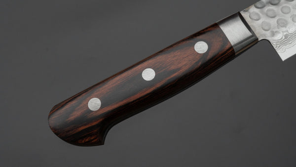 Hitohira HG Tsuchime Damascus Sujihiki 240mm Imitation Mahogany Handle - Tetogi