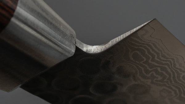 Hitohira HG Tsuchime Damascus Sujihiki 240mm Imitation Mahogany Handle - Tetogi