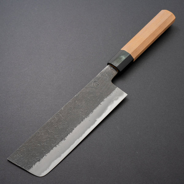 Hitohira Hinode Nashiji White #2 Nakiri 165mm Yakusugi Cedar Handle - Tetogi