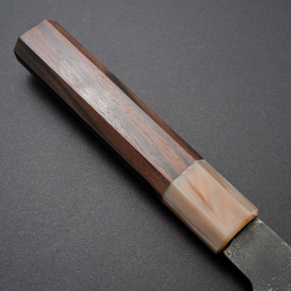 Hitohira Hinode Nashiji White #2 Santoku 180mm Ebony Handle (White Horn) - Tetogi