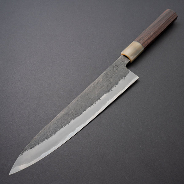 Hitohira Hinode Nashiji White #2 Stainless Clad Gyuto 240mm Taihei Wood Handle - Tetogi