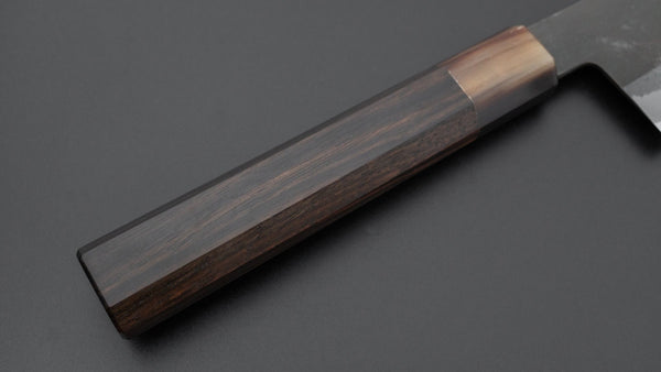 Hitohira Hinode Nashiji White 2 Stainless Clad Santoku 180mm Ebony Handle - Tetogi