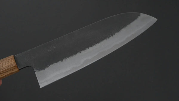 Hitohira Hinode Nashiji White 2 Stainless Clad Santoku 180mm Wood Handle - Tetogi