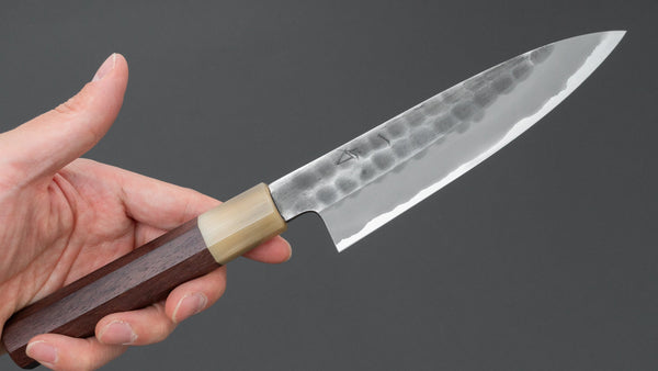 Hitohira Hinode Tsuchime White 2 Stainless Clad Petty 135mm Taihei Wood Handle - Tetogi