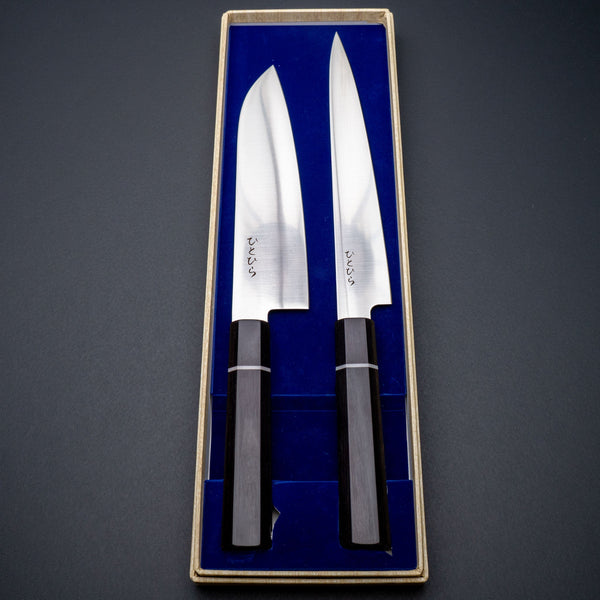 Hitohira Hiragana WS Knife Set (Santoku 185mm & Sujihiki 210mm) - Tetogi