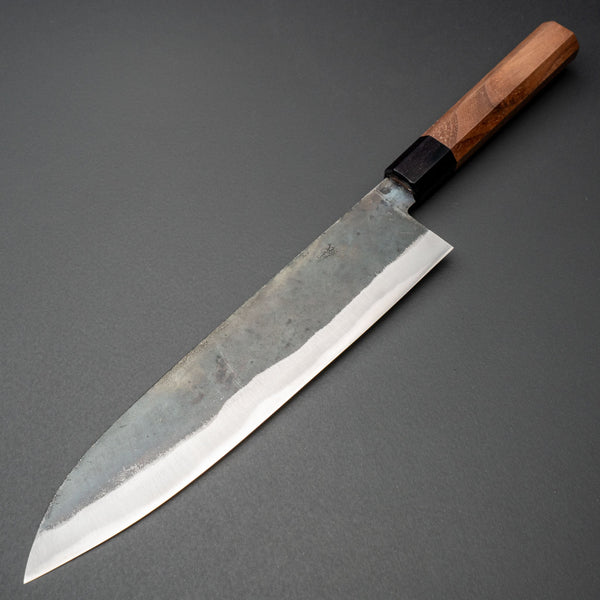 Hitohira Hizen Kurouchi Blue 1 Gyuto 240mm Walnut Handle - Tetogi