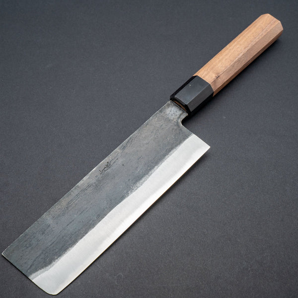 Hitohira Hizen Kurouchi Blue 1 Nakiri 165mm Walnut Handle - Tetogi