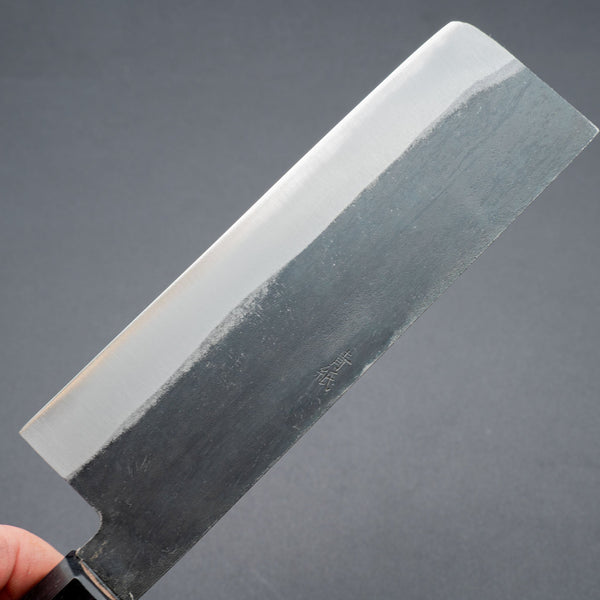 Hitohira Hizen Kurouchi Blue 1 Nakiri 165mm Walnut Handle - Tetogi