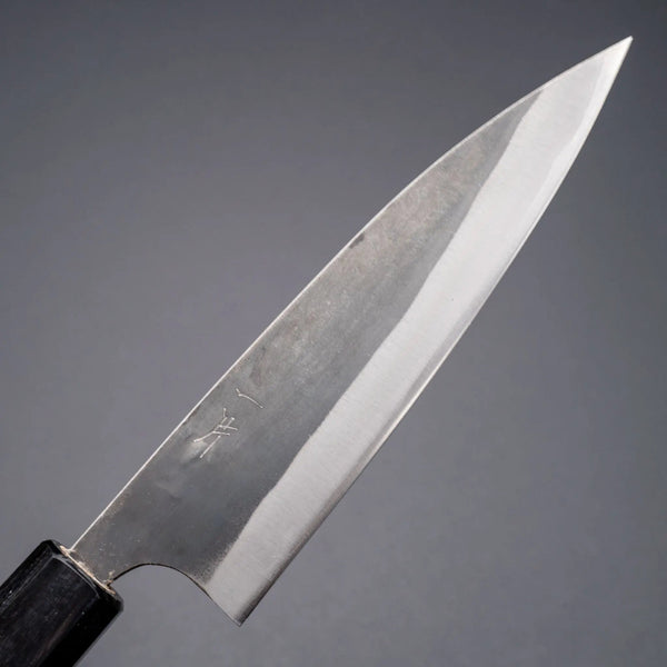 Hitohira Hizen Kurouchi Blue 1 Stainless Clad Ajikiri 145mm Ho Wood Handle - Tetogi
