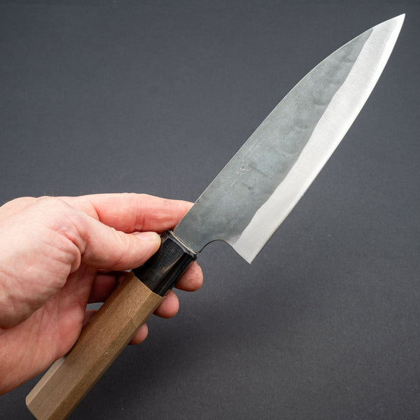 Hitohira Hizen Kurouchi Blue 1 Stainless Clad Gyuto 155mm Ho Wood Handle - Tetogi