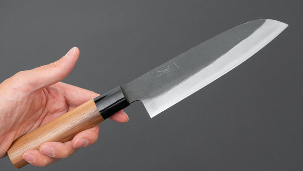 Hitohira Hizen Kurouchi White 2 Santoku 165mm Walnut Handle - Tetogi