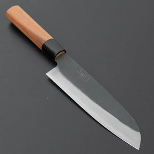 Hitohira Hizen Kurouchi White 2 Santoku 165mm Walnut Handle - Tetogi