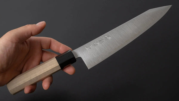 Hitohira Imojiya TH Blue Super Kiritsuke Gyuto 210mm Ho Wood Handle - Tetogi