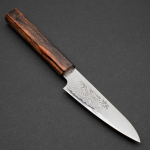 Hitohira Imojiya TH Damascus Paring 105mm Ebony Handle - Tetogi